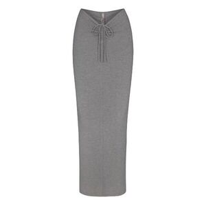 SKIMS Soft Lounge Ruched Long Skirt Heather Gray XXS